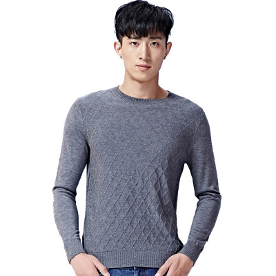 

DANCING WOLVES sweater male 2016 autumn and winter new solid V-neck casual sweater 569502000 flower gray 170 / 88A