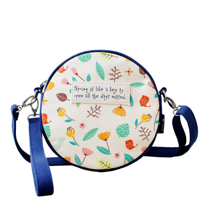 

Flowers princess spring miss cute little bag Messenger bag original design fresh printing bag 1503X001 blue