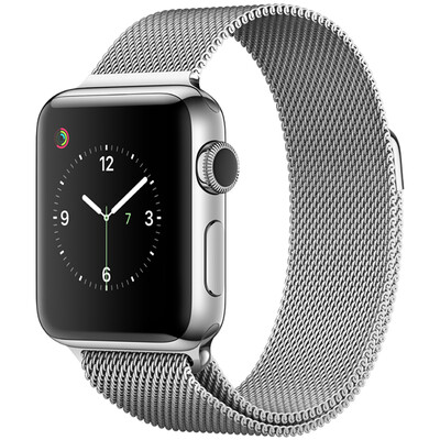 

Смарт-часы Apple, часы серии 2 (38 мм корпус из нержавеющей стали миланцы полоса GPS 50 метров водонепроницаемая Bluetooth MNP62CH / A)
