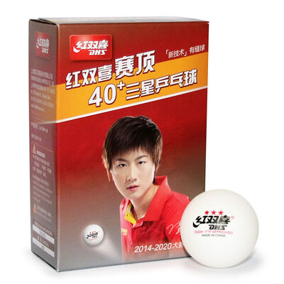 

Red Double Happiness DHS Top White Samsung 40mm Table Tennis CD40A six with a stitch