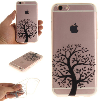 

Round black tree Pattern Soft Thin TPU Rubber Silicone Gel Case Cover for IPHONE 6/6S