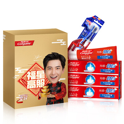 

Гао Lujie (из Colgate) Свежего белого Нового год Специальных светочувствительного средства (Qin яркого белого света восприятие свежей мята 170г × 3 + Xianrou двойного эффекта роторной зубная щетки белого × 2)