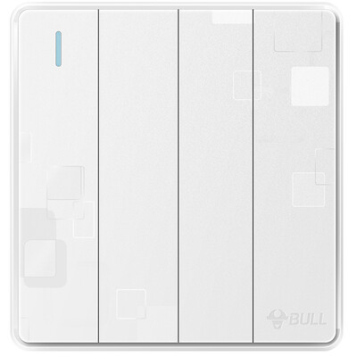 

Bull BULL switch socket G18 series four open single control switch large panel with fluorescent 86 type panel G18K411 texture white