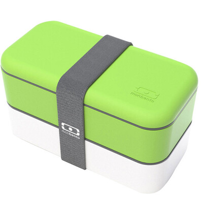 

Monbento original double - layered microwave oven lunch box Japanese lunch box green 1200 02 105