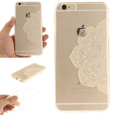 

Half white flowers Pattern Soft Thin TPU Rubber Silicone Gel Case Cover for IPHONE 6 Plus