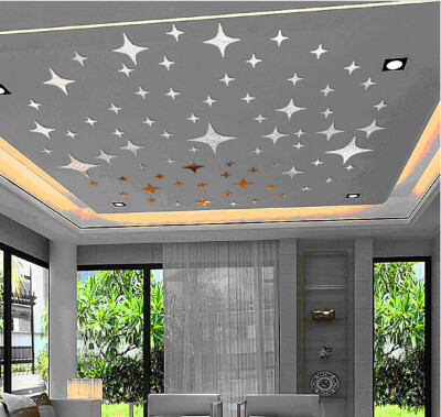 

43pcs Stars Sky Mirror Sticker Wall Ceiling Room Decal Decor Art DIY