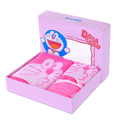 

Yong Liang towel home textile Doraemon cartoon cotton towel children towel square set of 3 gift boxes Le Meng blue