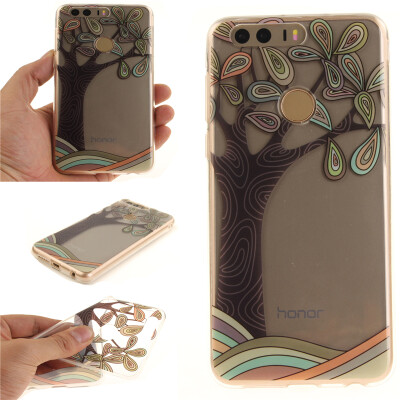 

Hand painted trees Pattern Soft Thin TPU Rubber Silicone Gel Case Cover for HUAWEI Honor 8