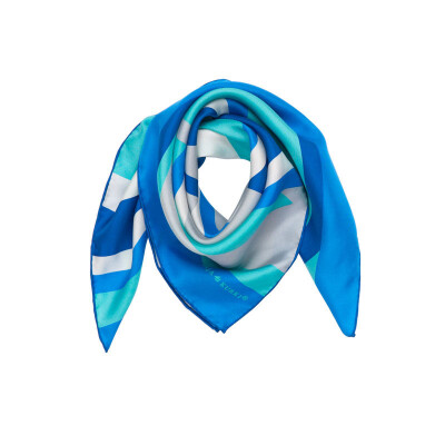 

Margaret Gucci MARJA KURKI small square silk silk Europe&the United States wind lady scarf to the joy of starting turquoise blue 1BB110045