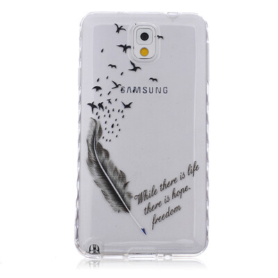 

Feathers and birds Pattern Soft Thin TPU Rubber Silicone Gel Case Cover for SAMSUNG GALAXY Note 3