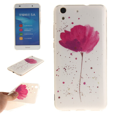 

Purple orchid Pattern Soft Thin TPU Rubber Silicone Gel Case Cover for HUAWEI Honor 5AY6 II