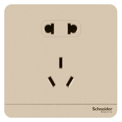 

Schneider Schneider switch socket socket panel 10A five-hole socket is still a series of twilight gold