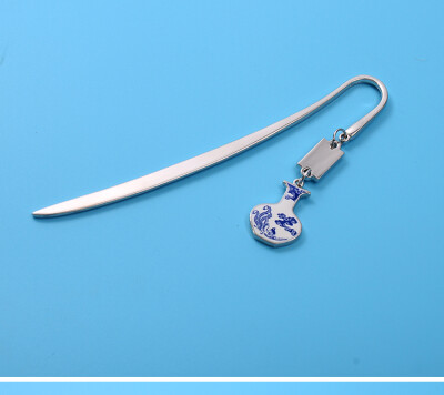 

chinese blue and white porcelain steel book mark various design creative gift with gift package