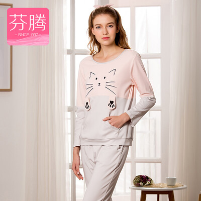 

FENGENG FENGENG X9713407 Pajamas весна 2017 новый сладкий милый мультфильм домашний костюм костюмы легкий порошок XL