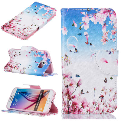 

Orchid butterfly Design PU Leather Flip Cover Wallet Card Holder Case for SAMSUNG GALAXY S6