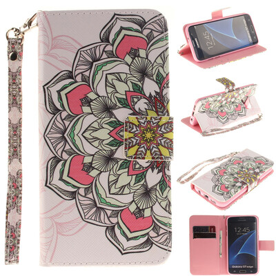 

Multilateral flowers Design PU Leather Flip Cover Wallet Card Holder Case for SAMSUNG GALAXY S7 Edge
