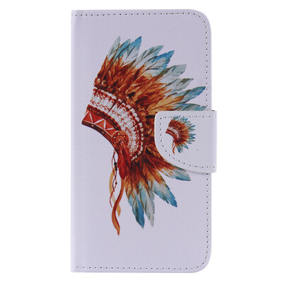 

Indian Hat Design PU Leather Flip Cover Wallet Card Holder Case for LG K7