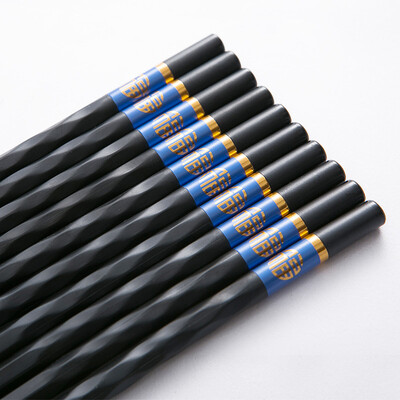 

Double gun Suncha chopsticks alloy chopsticks stainless acid mold chopsticks set home hotel Japanese chopsticks 10 pairs of silver Fu DK4002-Y