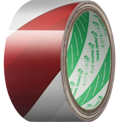 

Polar bear WA-044R red and white warning tape 48mm * 20y (18.3 meters) 1 package with a crossed zebra tape