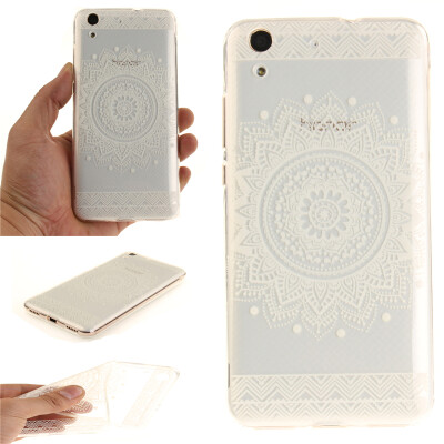 

White mandala Pattern Soft Thin TPU Rubber Silicone Gel Case Cover for HUAWEI Honor 5AY6 II