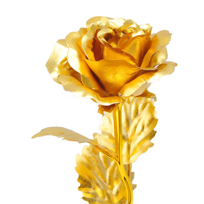 

24k Gold Foil Rose Flowers 10" Long Stem 460147