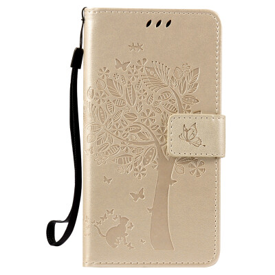 

Gold Tree Design PU Leather Flip Cover Wallet Card Holder Case for LG X POWER