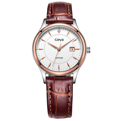 

Geya (Geya) watch Rui Shi series Thanksgiving couple table quartz female white white rose gold plate G06193LHW