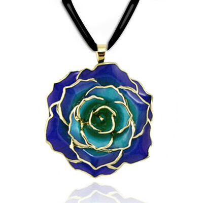 

18K Golden Plated Pendant Forever Preserved Rose Flower Pendant With 11.8" Chain