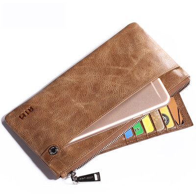 

AIM Men's Handbag Business Leisure Multifunction Oil Wax Head Cowhide Handbag Bags N301 Khaki