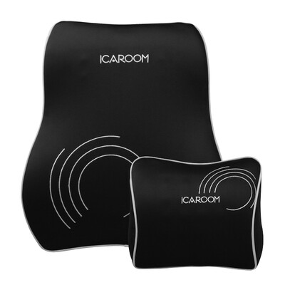 

Jingdong supermarket car house ICAROOM car headrest lumbar I16-868A memory cotton neck pillow backrest set shallow coffee color