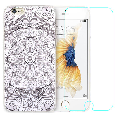 

Shell film set ESCASE iPhone6 ​​plus phone case protective cover cartoon relief series to send the film for Apple 6 6plus mobile phone Han Ting white jade