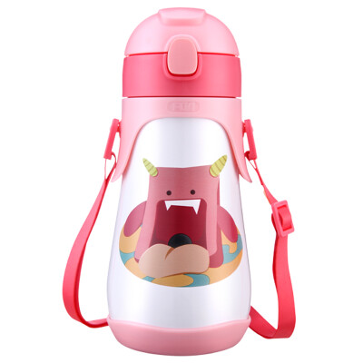 

【Jingdong Supermarket】 Fu Guang Beibei Le double cover vacuum stainless steel children's insulation pot 600ml pink (WFZ1021-600