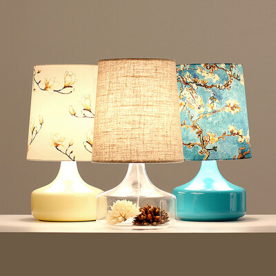 

For the first time sdhouseware Nordic table lamp American pastoral bed head light Beige plus linen table lamp 5WLED yellow light TD1603