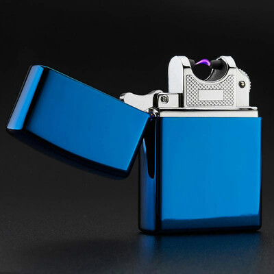 

MyMei Novelty Electronic Cigarette Lighter Usb Rechargeable Windproof Pocket Double Pulse Arc ultra-thin Metal Flameless Lighters