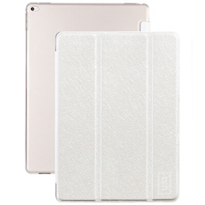 

Excellent apples ipad pro 12.9 inch case / shell three fold thin and thin anti-fall stent leather white