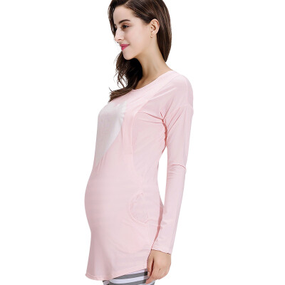 

Connaught yin month suits pregnant women pajamas home service feeding milk feeding clothes J361505 pink