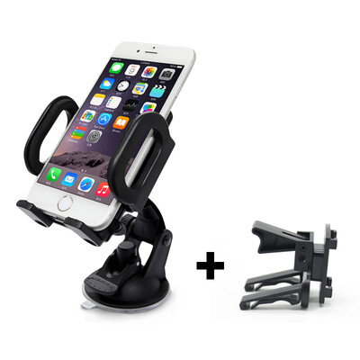 

Weather Good Good Weather Car Mobile Bracket Outlet Mobile Phone Holder Stand Samsung Apple Millet Universal Combo Outlet Sucker Black