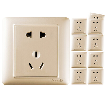 

Schneider Schneider switch socket socket panel 10A five-hole socket ten suit set Rui Yi series of gold