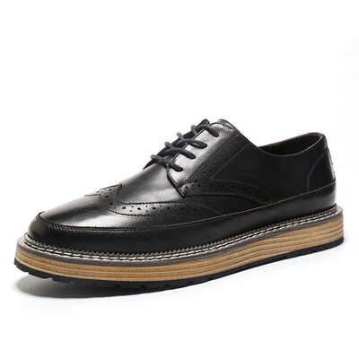 

COSO повседневная обувь дышащая Bullock мужская обувь досуг ретро раунд обувь британский ветер толстый нижний низкий, чтобы помочь борту обувь плюшевые туфли 5785 черный 41 ярдов