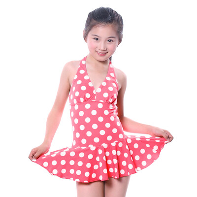 

Yi Zi students children girls girls&girls in the child Tong Si wave point skirt swimwear foundation dots Ezi1071 14 years old