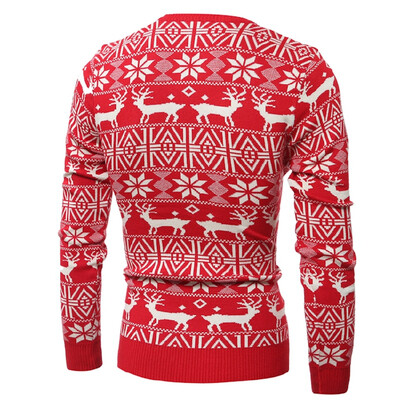 

Mens Casual Long-sleeved Christmas Deer Pullover Sweater