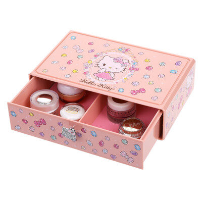 

HELLO KITTY Косметический ящик для хранения подарков на день рождения Женский подарок на день Св. Валентина Подарочная упаковка с металлической ручкой KT1222 Однослойный плоский порошок Sakura