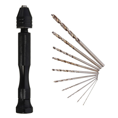 

10PcsSet Hand Twist Drill Drilling Bits Keyless Chuck Woodworking Manual Rotary