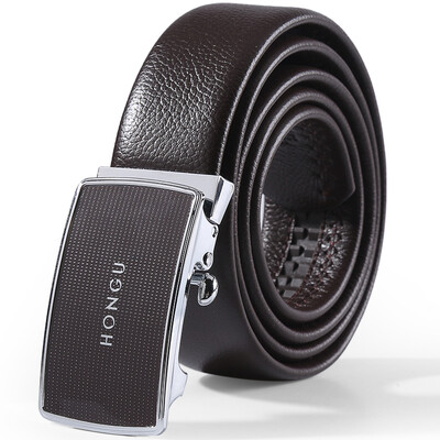 

Red Valley HONGU Belt Men Casual Business Belt Automatic Buckle Genuine Leather Men's Belt Gift Box H21104423