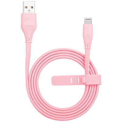 

MOMAX MFI Certified Apple Noodle Data Charge Line Pink 1  For Iiphone7 6 6S Plus 5S Se