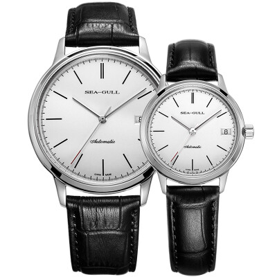 

Seagull SeaGull watch business single calendar automatic mechanical male watch big three needle white black belt D819638