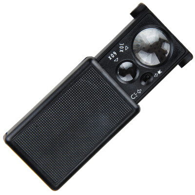 

Feilai Shi FEIRSH pull 60 times magnifying glass with light purple light can check the money 30 times Chinese cigarette jewelry identification magnifying glass FE12 black