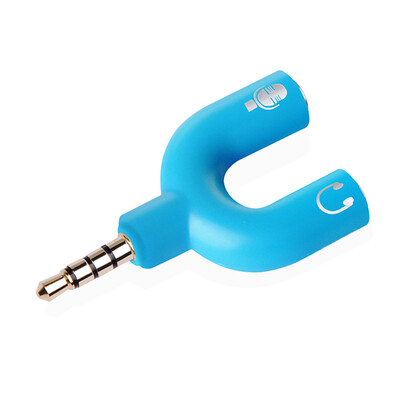

Ferguson cabos notebook headset splitter headset two-in-one conversion cable microphone audio 1 minute 2 adapter phone audio microphone one minute two blue F07604
