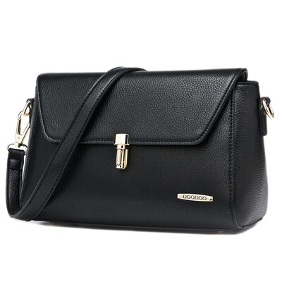 

DOODOO lady bag Messenger bag female shoulder bag female Japan&South Korea simple small square bag handbag OL commuter fashion handbags D6082 flax blue