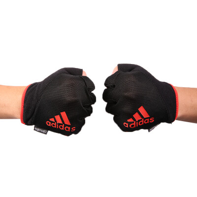 

adidas ADGB-12324RD импортные перчатки мужские и женские общие полувысокие перчатки черный красный XL код тонкий дышащий нескользящий